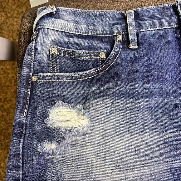 SOLD -- Free People Shorts Lace Trim High Rise Denim Cotton Distressed - Picture 4 of 9